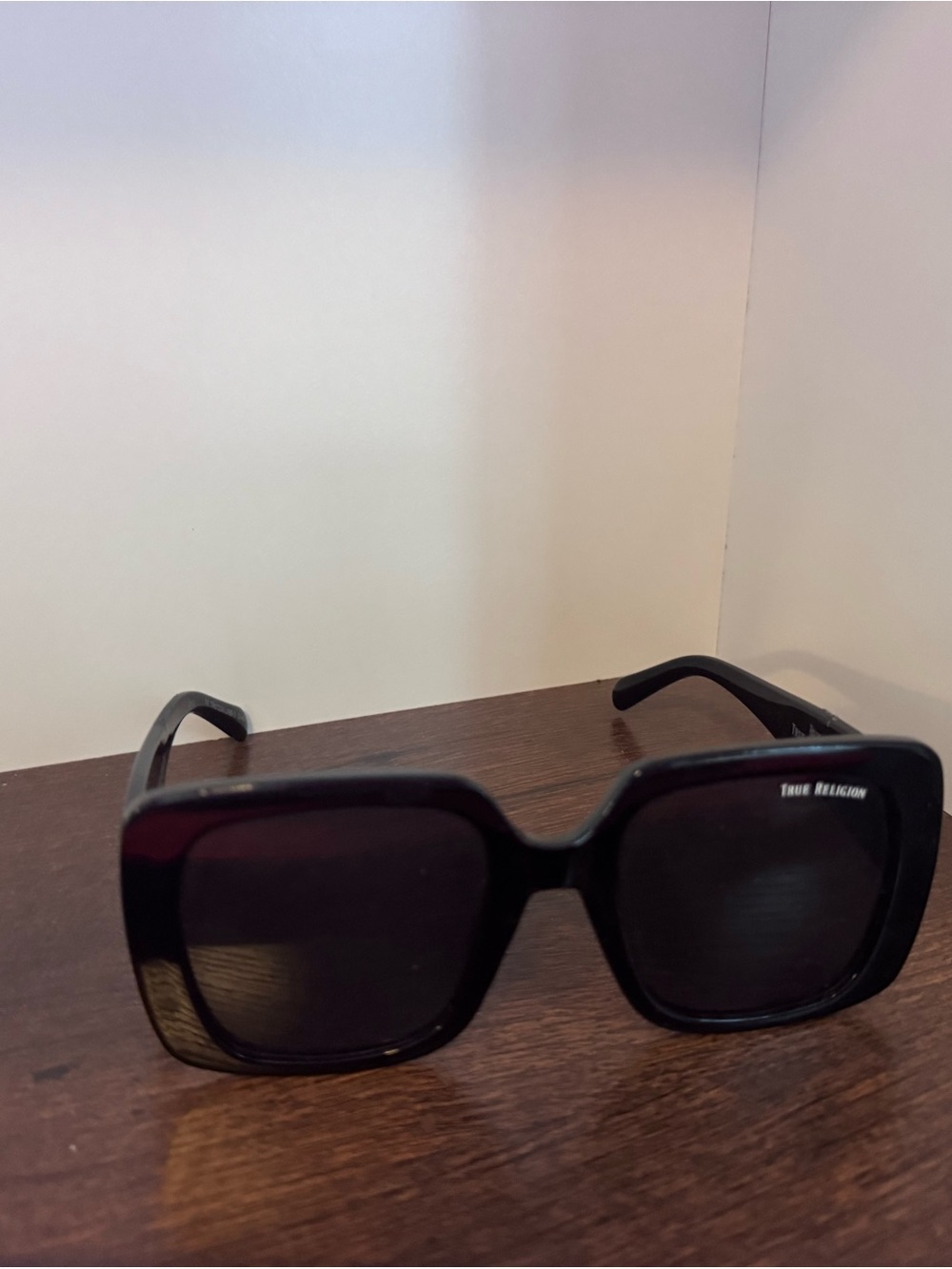 True Religion Black Square Oversized Sunglasses